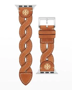 Tory Burch | Braided Leather Apple Watch Band in Luggage, 38-41mm,商家Neiman Marcus,价格¥1056