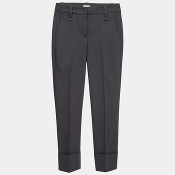 Brunello Cucinelli | Brunello Cucinelli Grey Cotton Slim-Leg Cropped Trousers S商品图片,8.9折