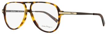 推荐Salvatore Ferragamo Men's Pilot Eyeglasses SF2855 214 Havana/Gold 57mm商品