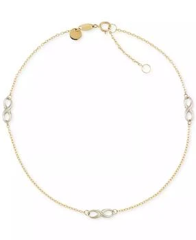 Macy's | Two-Tone Infinity Design Anklet in 14k Gold and 14k White Gold,商家Macy's,价格¥1309