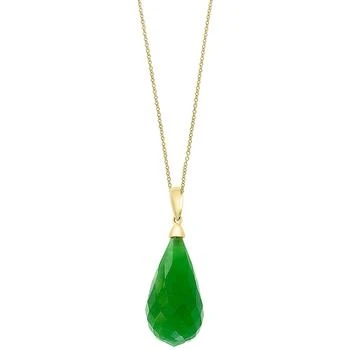 Effy | EFFY® Jade Fancy-Cut Briolette 18" Pendant Necklace in 14k Gold,商家Macy's,价格¥12037