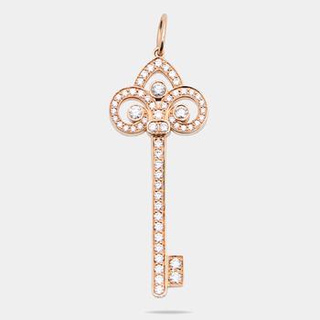 [二手商品] Tiffany & Co. | Tiffany & Co. Fleur de Lis Key Diamond 18k Rose Gold Pendant商品图片,7.8折, 满1件减$100, 满减