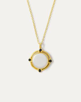 商品Maeve Pearl Pendant Necklace with Black Crystals图片