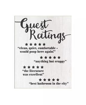 Stupell Industries | Five Star Bathroom Funny Word Black and White Wood Textured Design Wall Plaque Art, 10" x 15",商家Macy's,价格¥374