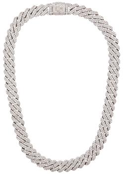 商品Prong 18kt white gold-plated chain necklace图片