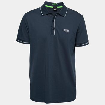 推荐Boss By Hugo Boss Navy Blue Cotton Pique Slim-Fit Polo Shirt XL商品