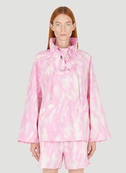 Ganni | Tie Dye Tech Pullover Jacket in Pink商品图片,5.5折