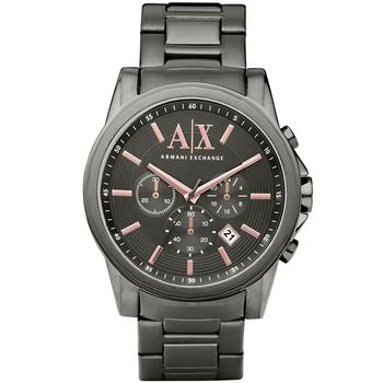 Armani Exchange | Men's Chronograph Gunmetal Gray Stainless Steel Bracelet Watch 45mm 独家减免邮费