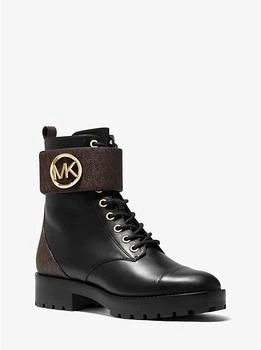 Michael Kors | Tatum Leather and Logo Combat Boot 