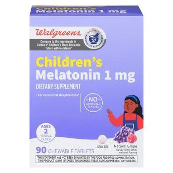 Walgreens | Children's Melatonin 1 mg Chewable Tablets Natural Grape,商家Walgreens,价格¥121