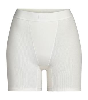商品SKIMS | Cotton-Blend Ribbed Boxer Shorts,商家Harrods,价格¥301图片