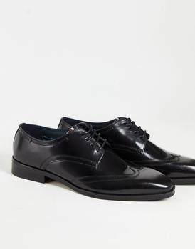 product Ben Shermam premium leather kingston derby shoes in black image