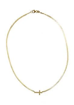 Belk & Co. | Sideway Cross Curb Chain in 10K Yellow Gold,商家Belk,价格¥2812
