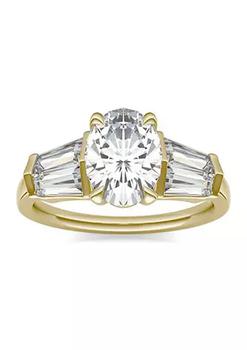 Charles & Colvard, Charles & Colvard | Charles & Colvard 3.26 ct. t.w. Lab Created Oval Moissanite Five Stone Engagement Ring in 14k Yellow Gold商品图片 