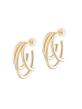 商品Alexa Leigh | Triple Threat 14K-Gold-Filled Hoop Earrings,商家Saks Fifth Avenue,价格¥680图片