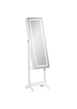 商品Floor Standing Jewelry Cabinet Lockable Jewelry Organizer with Full Length Mirror and 4 Adjustable Angles White,商家Belk,价格¥774图片