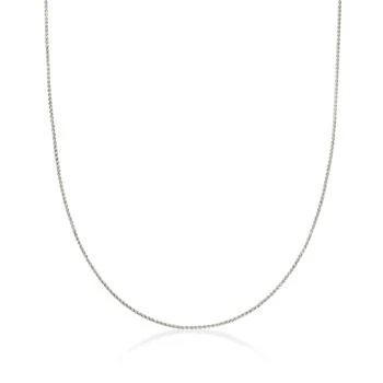 Ross-Simons 0.6mm 14kt White Gold Wheat Chain Necklace