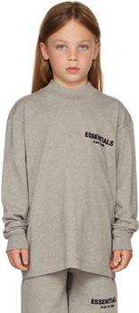 essentials长裤, Essentials | Kids Gray Logo Long Sleeve T-Shirt商品图片 