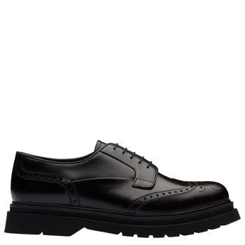 Prada | 【预售3-7天】PRADA/普拉达 21年秋冬 男士黑色亮色皮革系带德比鞋2EE307_B4L_F0002商品图片,7.9折, 包邮包税