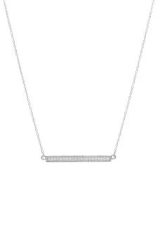 Savvy Cie Jewels | Sterling Silver CZ Bar Pendant Necklace 2.3折