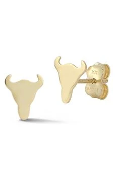 Ember Fine Jewelry | 14K Yellow Gold Longhorn Stud Earrings,商家Nordstrom Rack,价格¥745
