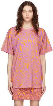 推荐Purple & Orange Moiré Effect T-Shirt商品