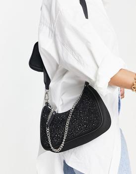 推荐Steve Madden BVimax cross body bag with chain strap in black jewel商品