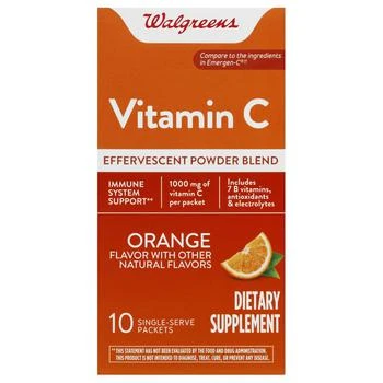 Walgreens | Vitamin C Immune Support Effervescent Powder Blend, 1000 mg Orange 第2件5折, 满免