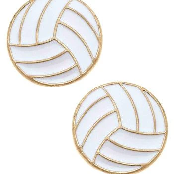 Canvas Style | Volleyball Enamel Stud Earrings,商家Verishop,价格¥183