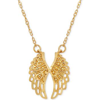 商品Angel Wing 17" Pendant Necklace in 10k Gold图片
