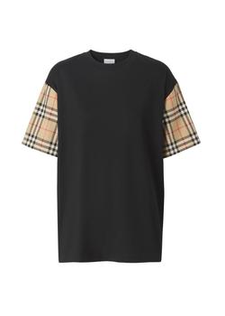 Burberry | Vintage check sleeve cotton oversized t-shirt商品图片,