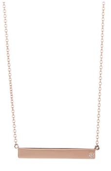 ADORNIA | 14K Rose Gold Plated Diamond Bar Pendant Necklace - 0.01 ctw商品图片,5.7折
