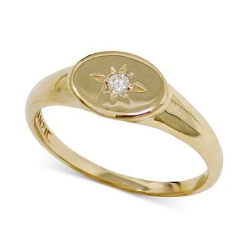 Jac + Jo by Anzie | Diamond Accent Oval Signet Ring in 14k Gold,商家Macy's,价格¥4378
