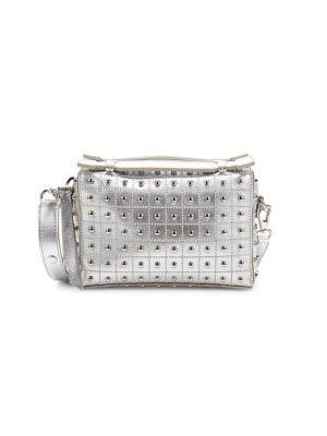 推荐Don Studded Metallic Leather Crossbody Bag商品