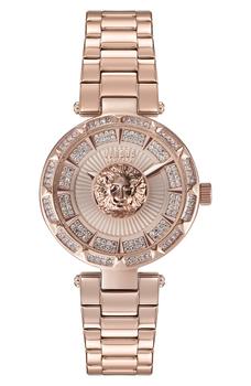 推荐Sertie Rose Gold IP Crystal Embellished Stainless Steel Bracelet Watch, 36mm商品