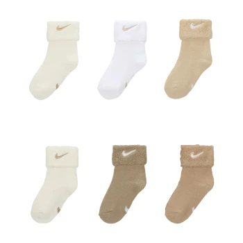 NIKE | [预售3天]翻边毛圈袜口运动柔软袜子 6双装婴幼童,商家AMRAP,价格¥183