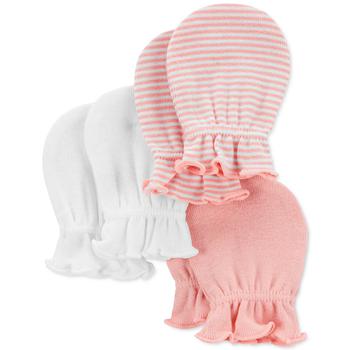 商品Carter's | Baby Girls 3-Pack Assorted Cotton Mittens,商家Macy's,价格¥46图片