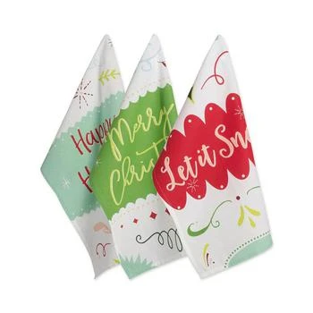 Design Imports | Assorted Winter Wishes Holiday Printed Dishtowel Set,商家Macy's,价格¥187