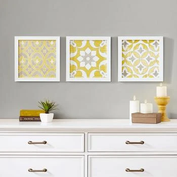Simplie Fun | Tuscan Tiles Distressed Yellow Medallion 3-piece Wall Decor Set,商家Premium Outlets,价格¥554