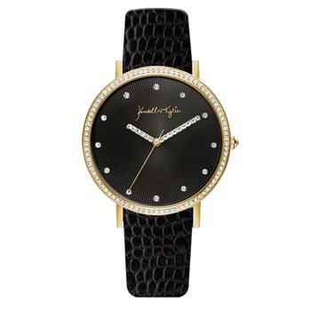 KENDALL & KYLIE | Women's Textured Black Patent Leather Stainless Steel Strap Analog Watch 40mm商品图片,