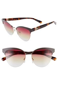 推荐Heritage Stripes 55mm Cat Eye Sunglasses商品