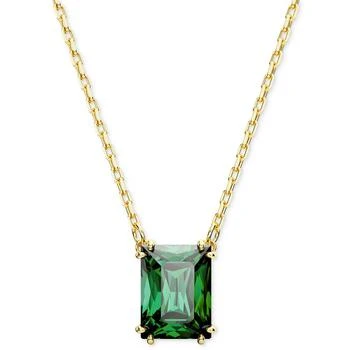 Swarovski | Gold-Tone Color Rectangle Crystal Pendant Necklace, 15" + 2-3/4" extender 
