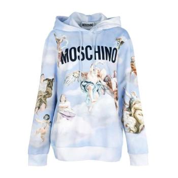 Moschino | MOSCHINO 女士浅蓝色棉质天使印花连帽卫衣 V1710-5427-1291商品图片,独家减免邮费