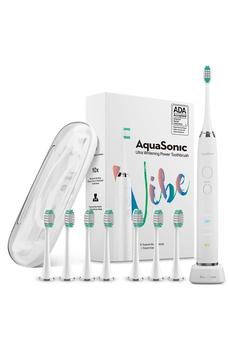 商品AquaSonic | VIBE Series White UltraSonic Whitening Toothbrush with 8 DuPont Brush Heads & Travel Case,商家Nordstrom Rack,价格¥241图片