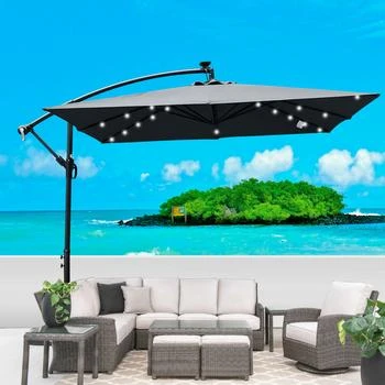 Simplie Fun | Square 2.5.5M Outdoor Patio Umbrella Solar Powered LED,商家Premium Outlets,价格¥1291