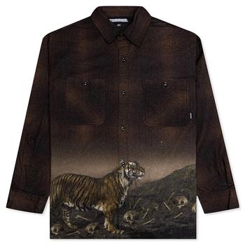 推荐Neighborhood Tigerprint VE SH L/S CO Shirt - Brown商品