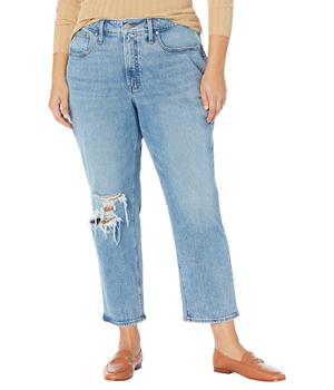 Madewell | The Plus Curvy Perfect Vintage Straight Jean in Kingsbury Wash: Ripped Knee Edition商品图片,独家减免邮费