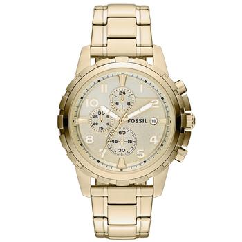 Fossil | Men's Chronograph Dean Gold-Tone Stainless Steel Bracelet Watch 45mm商品图片,