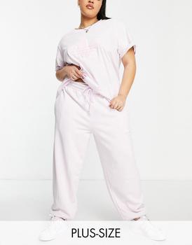 adidas plus, Adidas | adidas Originals '80's Aerobic' Plus oversized joggers in pink商品图片 4.4折