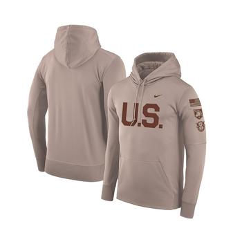 美国nike, NIKE | Men's Oatmeal Army Black Knights Rivalry U.S. Therma Pullover Hoodie商品图片 